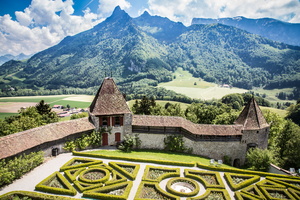 2013 06-Gruyères Castle Courtyard Switzerland